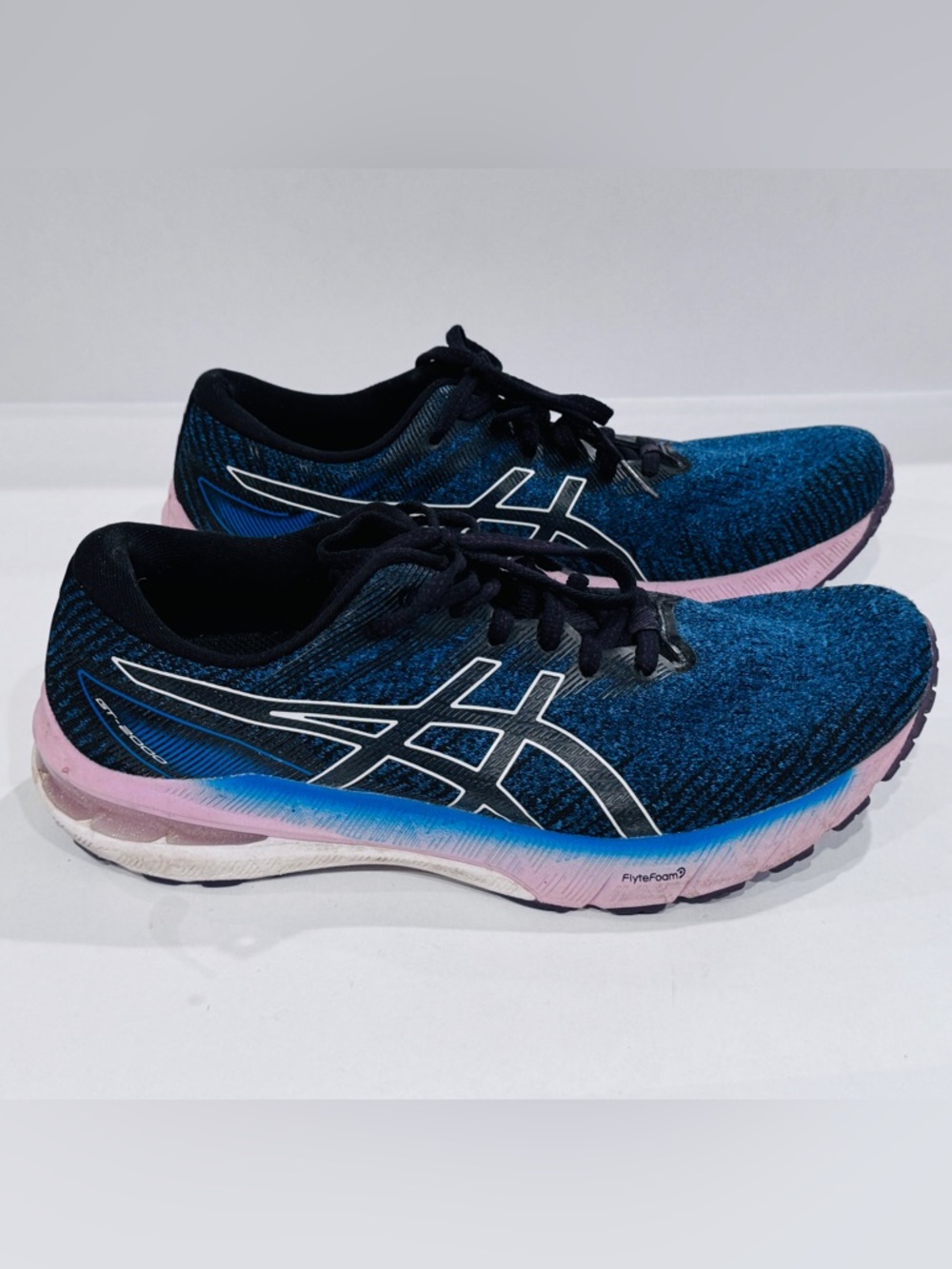 ASICS GT-2000 10 Women's Running Shoes Deep Ocean Blue Pink Size 8.5 - Picture 2 of 5